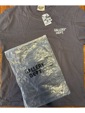Gallery Dept Men’s Long Sleeve Tee in Dark Gray with White Logo